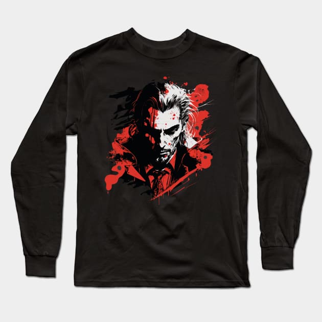 D Long Sleeve T-Shirt by horrorshirt